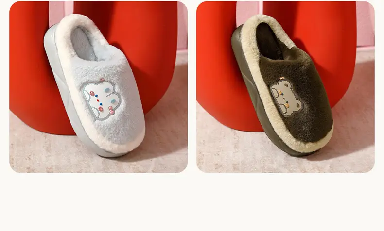 Women's Autumn 2025 New Style Home Indoor Warm Plush Thick-Soled Postpartum Slippers with a Sense of Stepping on Shit, Winter — feature 4