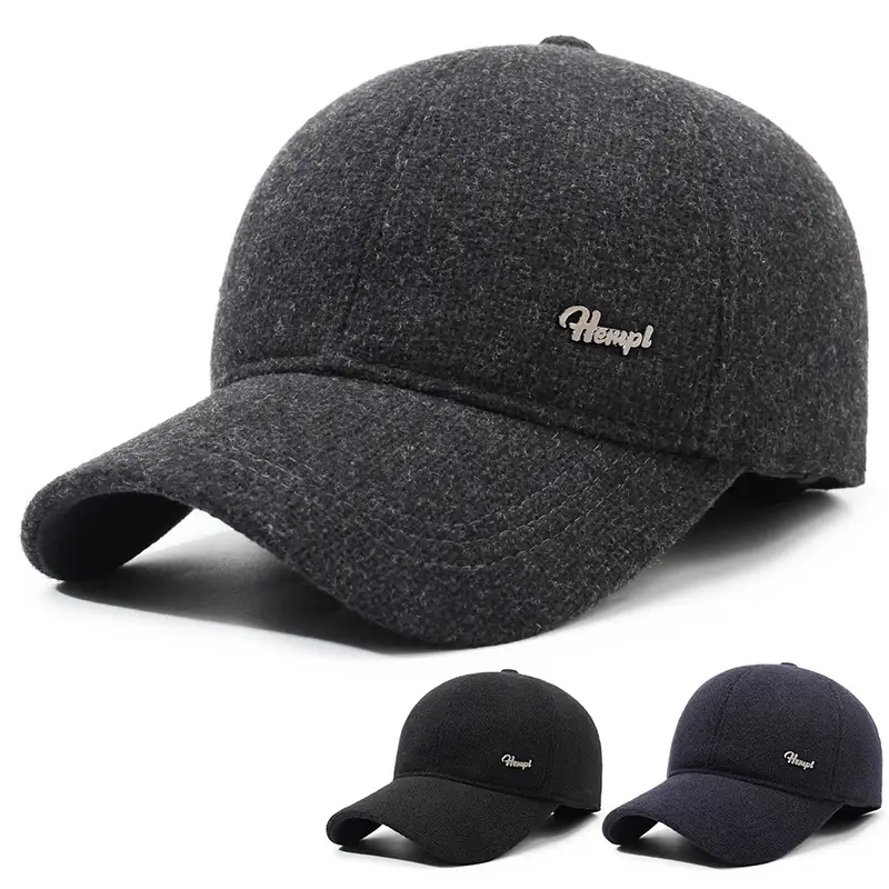 Winter Wool Baseball Cap with Embroidered Brand - Image 4