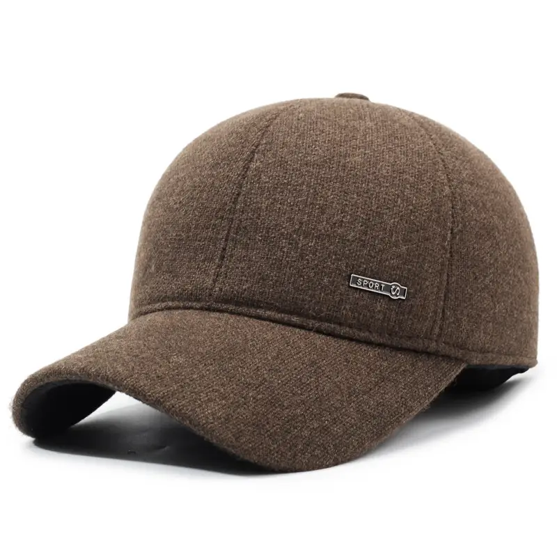 Men's Fleece Warm Cap Brown Adjustable