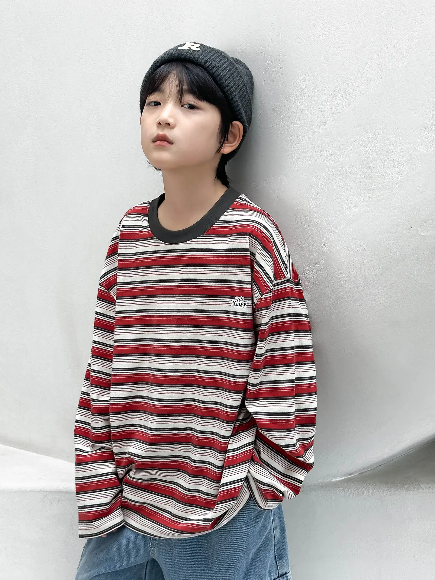 Panda Yuan Boys Striped Cotton T-Shirt 2025 - Image 5