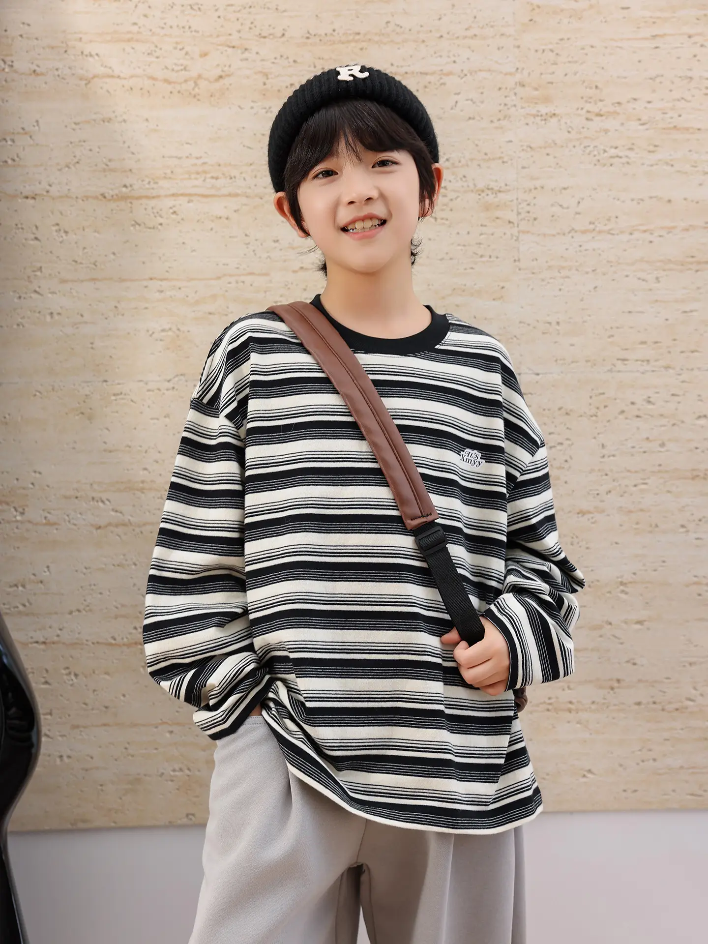 Panda Yuan Boys Striped Cotton T-Shirt 2025 - Image 6
