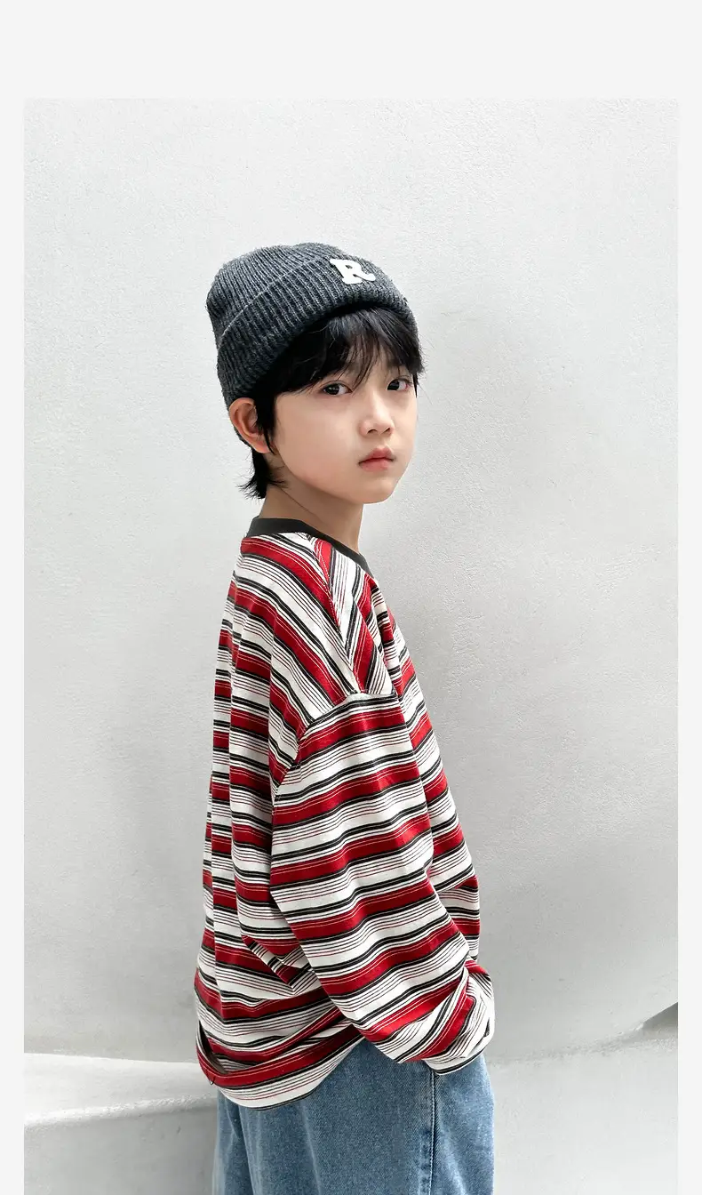 Panda Yuan Boys Striped Cotton T-Shirt 2025 — feature 19