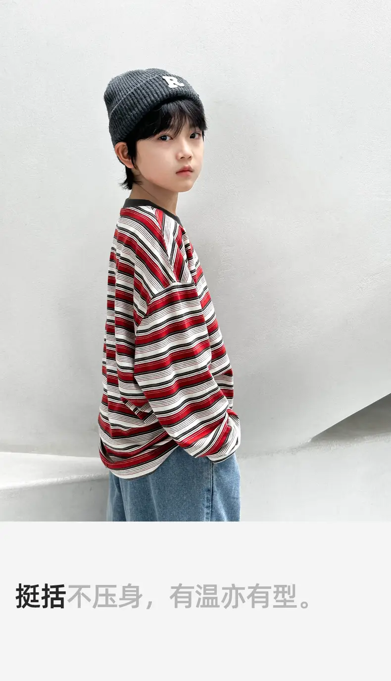Panda Yuan Boys Striped Cotton T-Shirt 2025 — feature 24