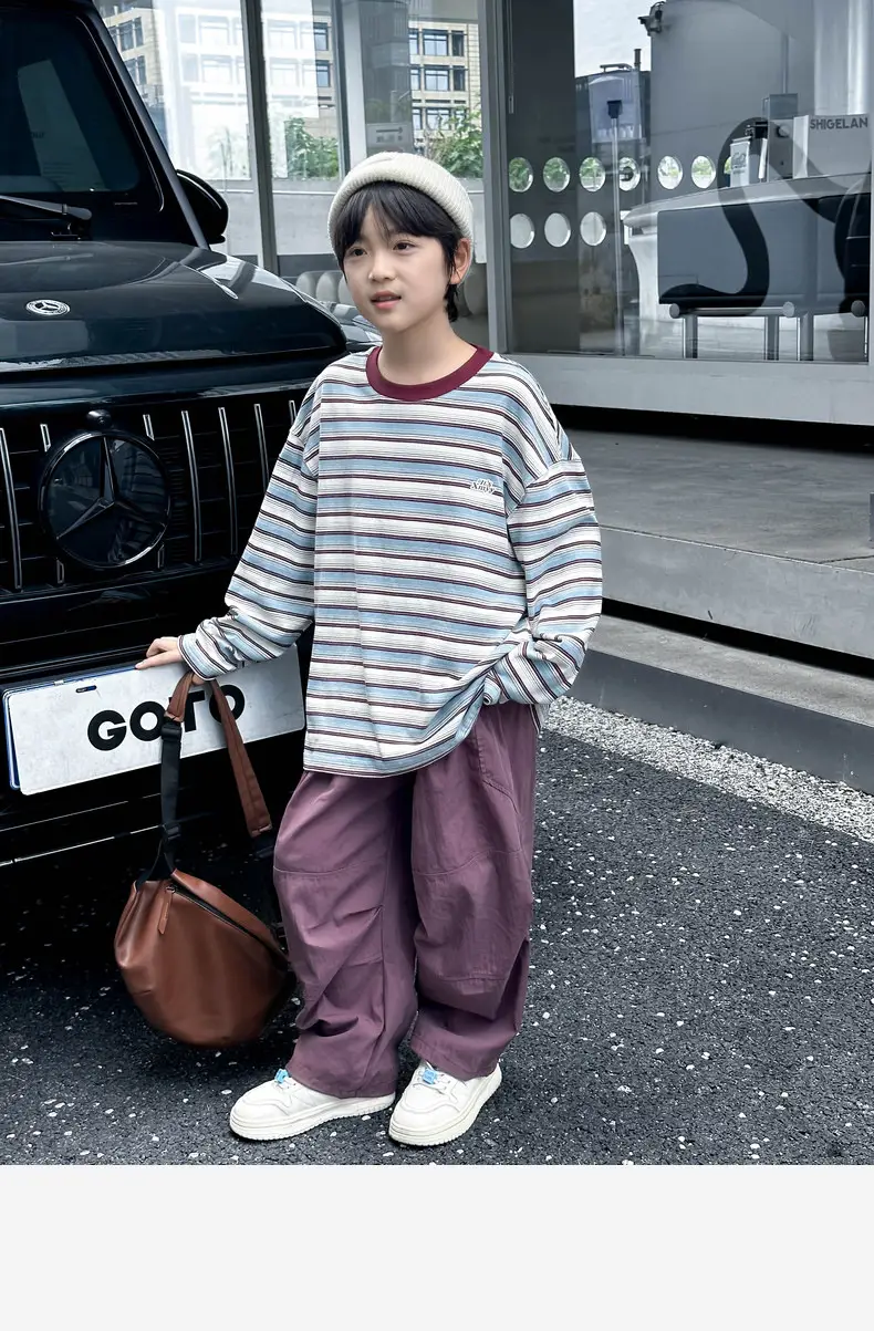 Panda Yuan Boys Striped Cotton T-Shirt 2025 — feature 31