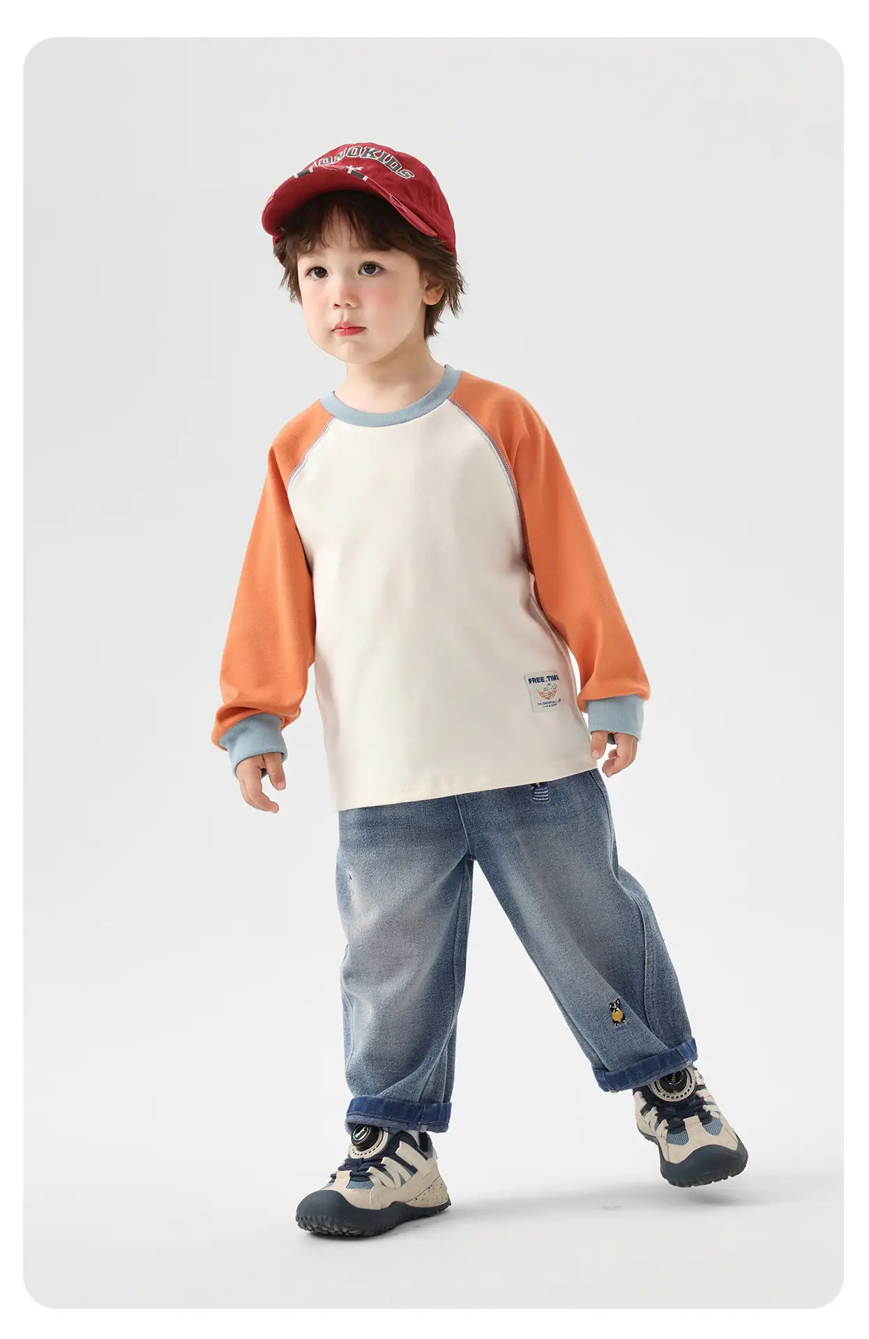 Right European Boys Raglan Sleeve T-Shirt Base Shirt Autumn Winter New Thickened Children's Toddler Clothing Trendy — feature 19