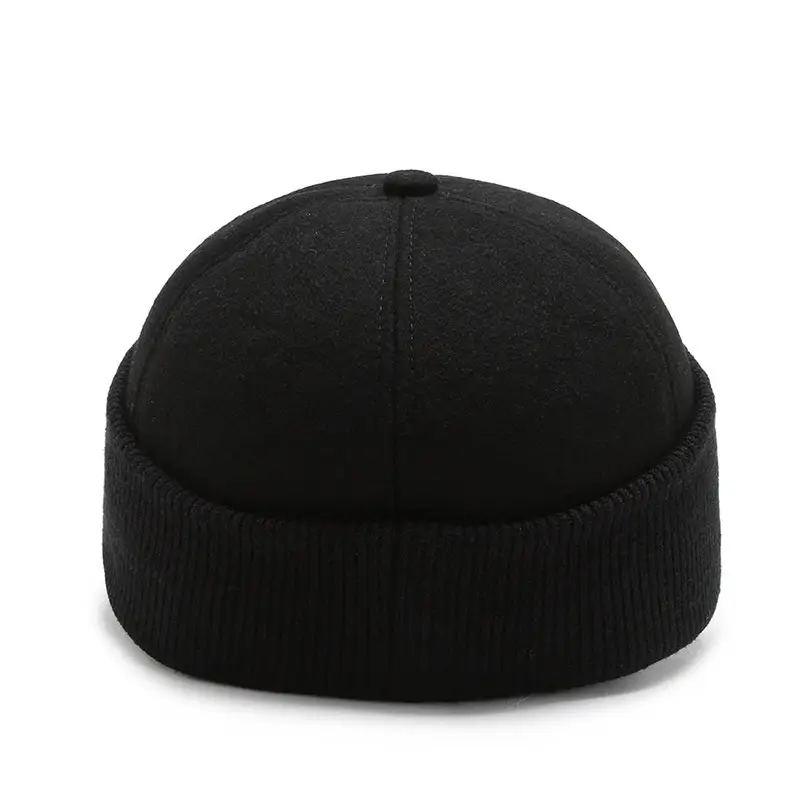Men Woolen Warm Cap Black Winter - Image 7