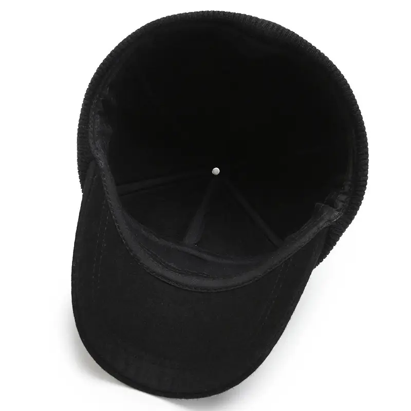 Men Woolen Warm Cap Black Winter - Image 8