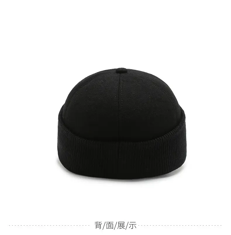 Men Woolen Warm Cap Black Winter — feature 12