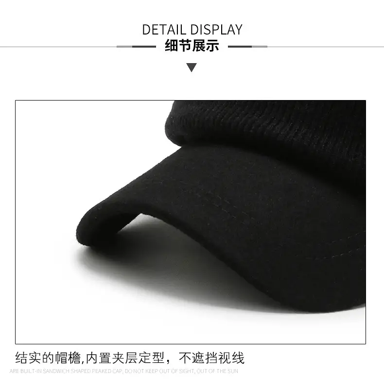 Men Woolen Warm Cap Black Winter — feature 15