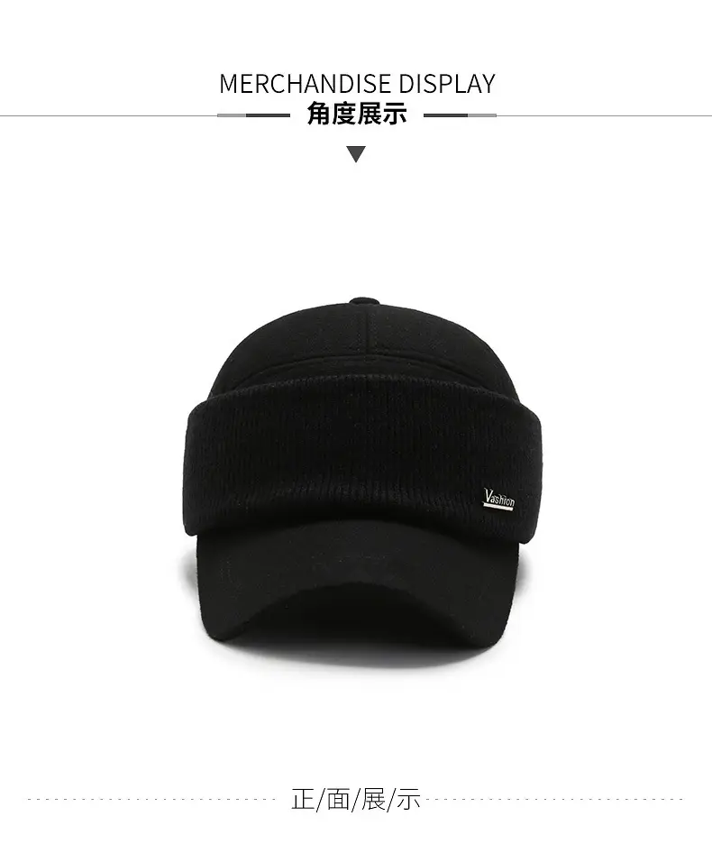 Men Woolen Warm Cap Black Winter — feature 6