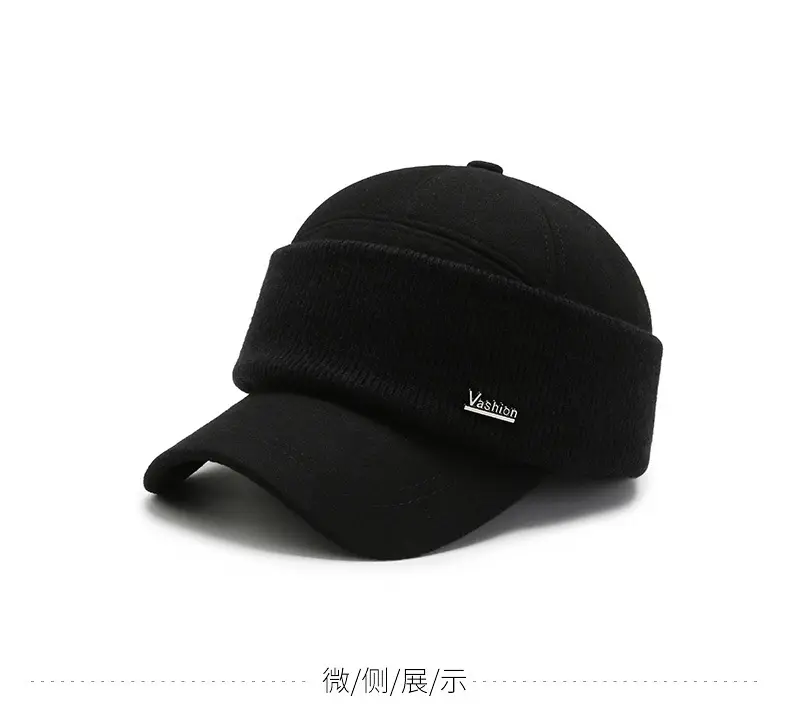 Men Woolen Warm Cap Black Winter — feature 7