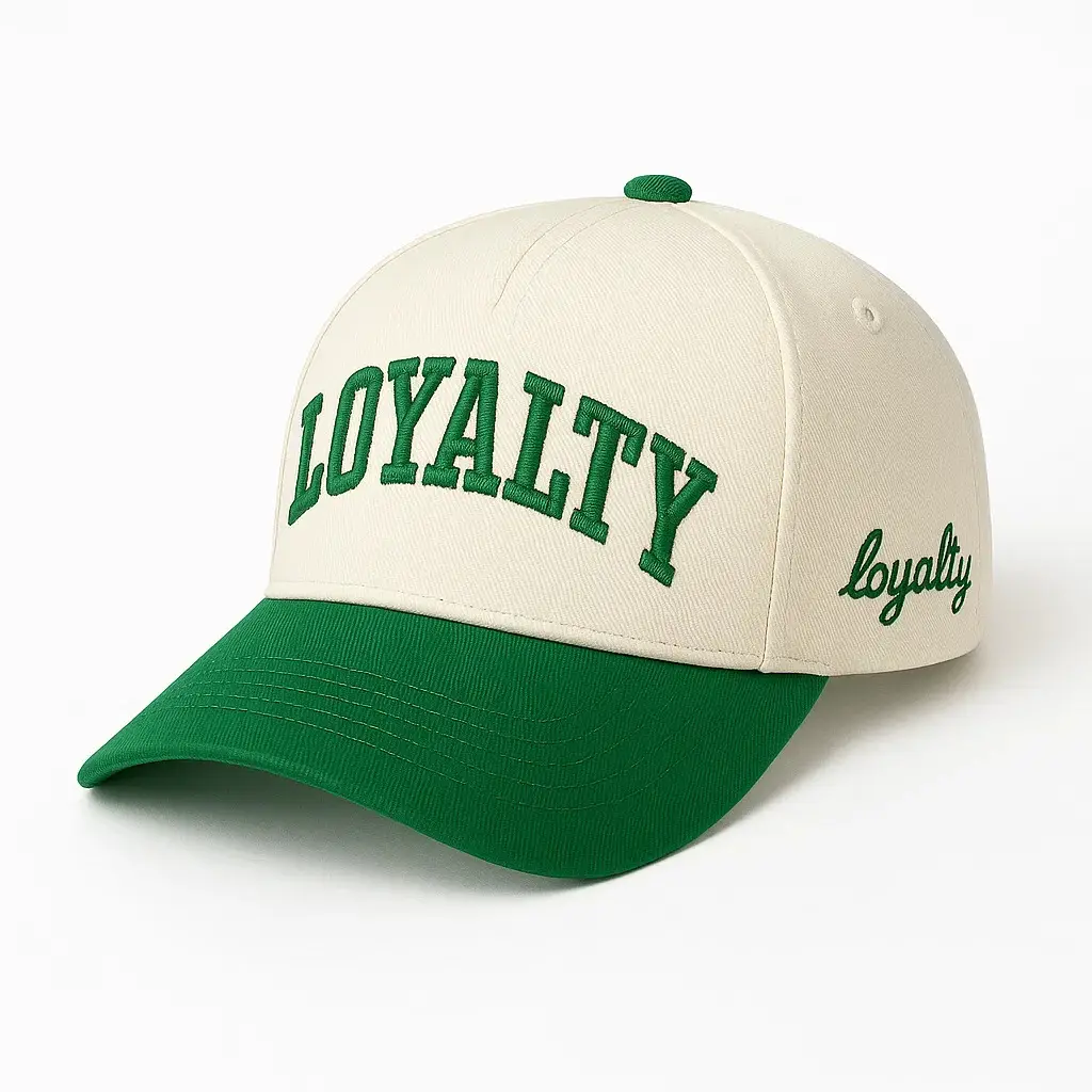 Women's Green White Loyalty Baseball Cap with Wide Brim - Image 15