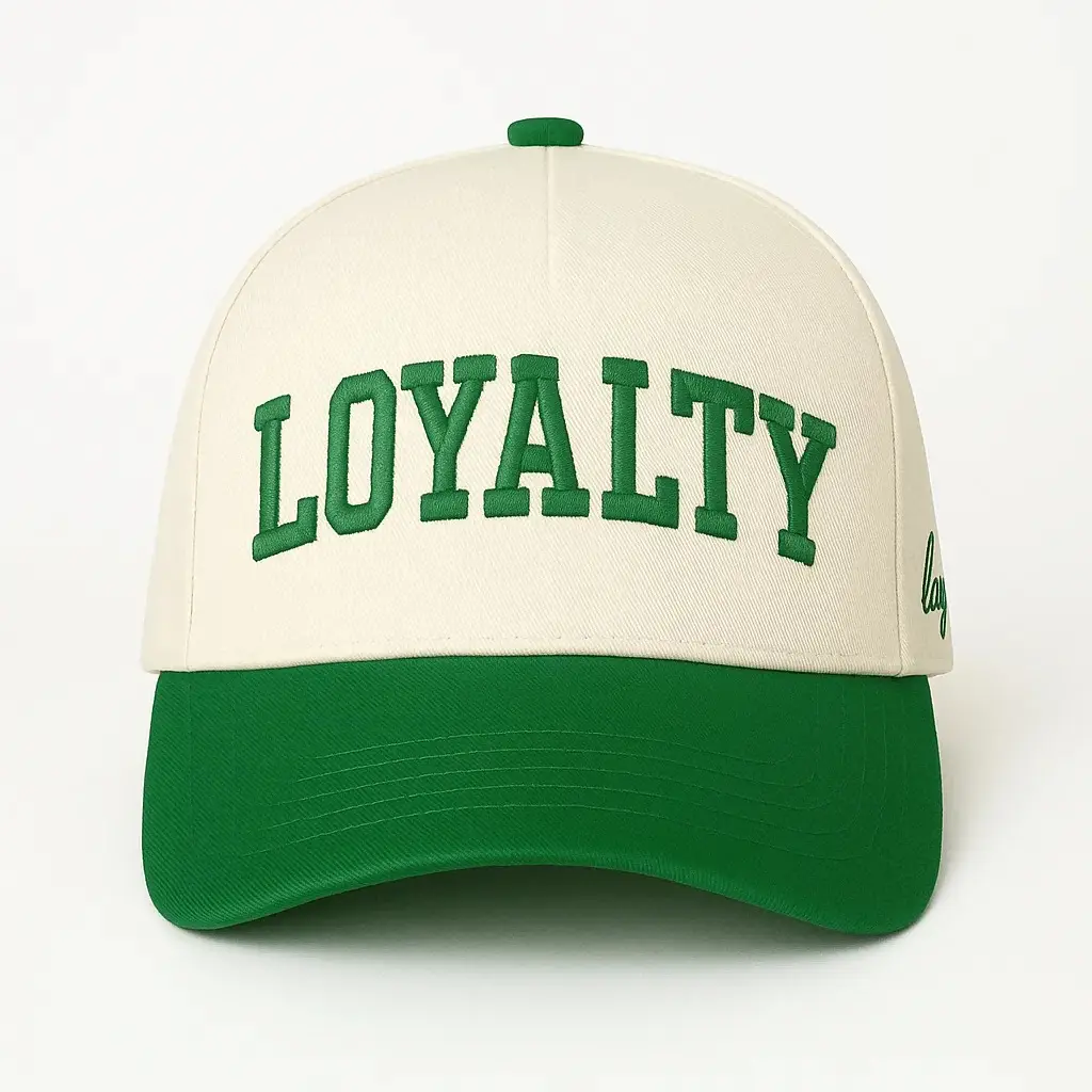 Women's Green White Loyalty Baseball Cap with Wide Brim - Image 16