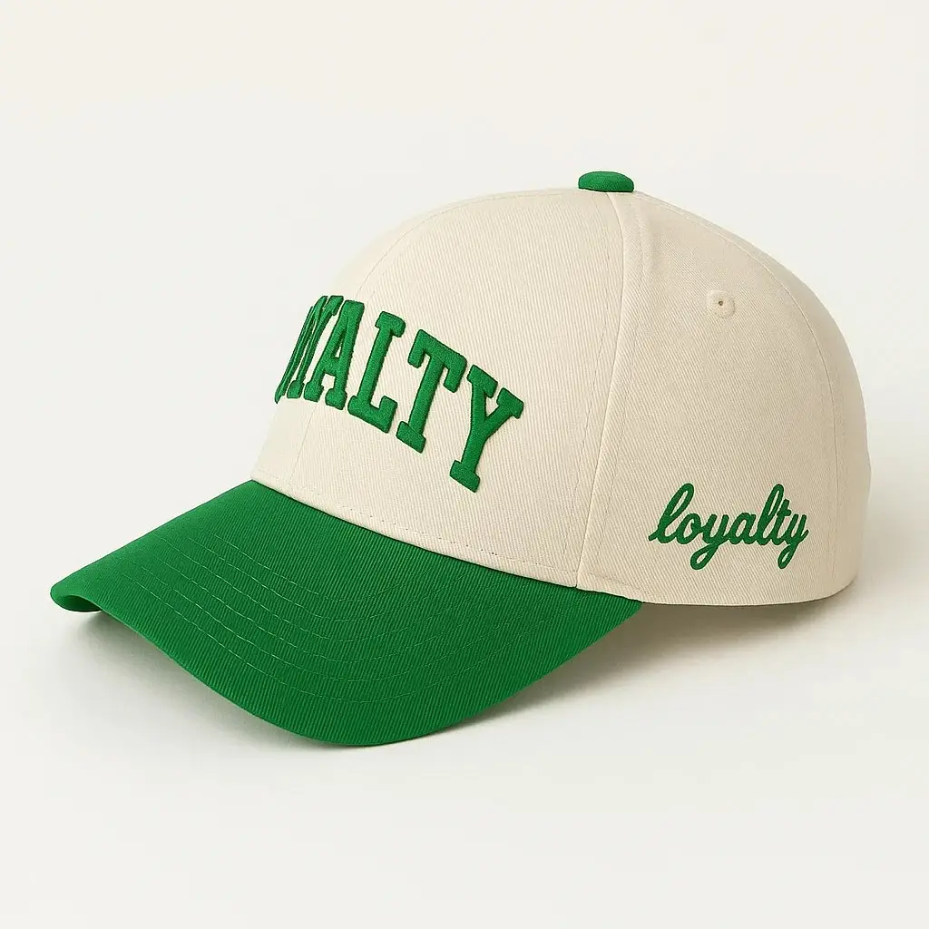 Women's Green White Loyalty Baseball Cap with Wide Brim - Image 17