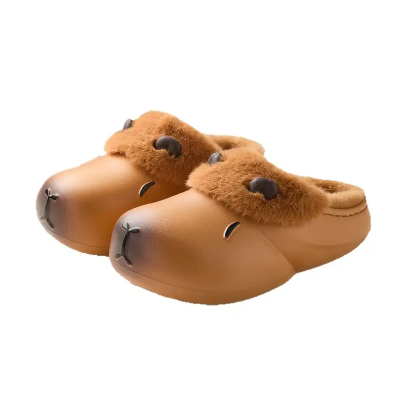 Qidan Shoe Factory Waterproof Cotton Slippers Women's Autumn and Winter Cartoon Home Indoor Velvet Warm Anti-Slip Couple Cotton Slippers - Image 8
