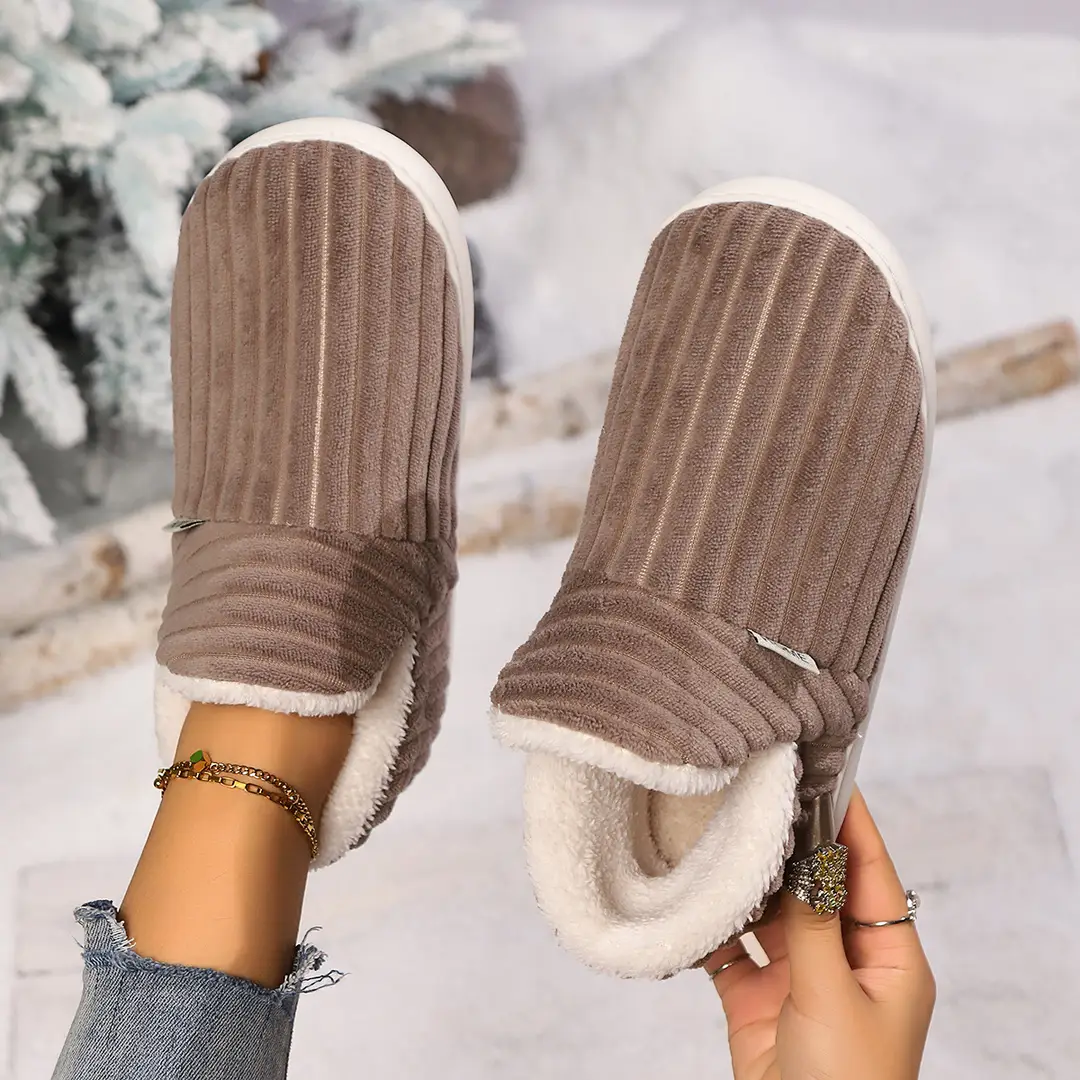 Cotton Slippers for Women in Winter 2025 New Style with Heel and Warm Home Cotton Shoes for Indoor Household Furry Cotton Shoes for Men in Autumn and Winter - Image 6