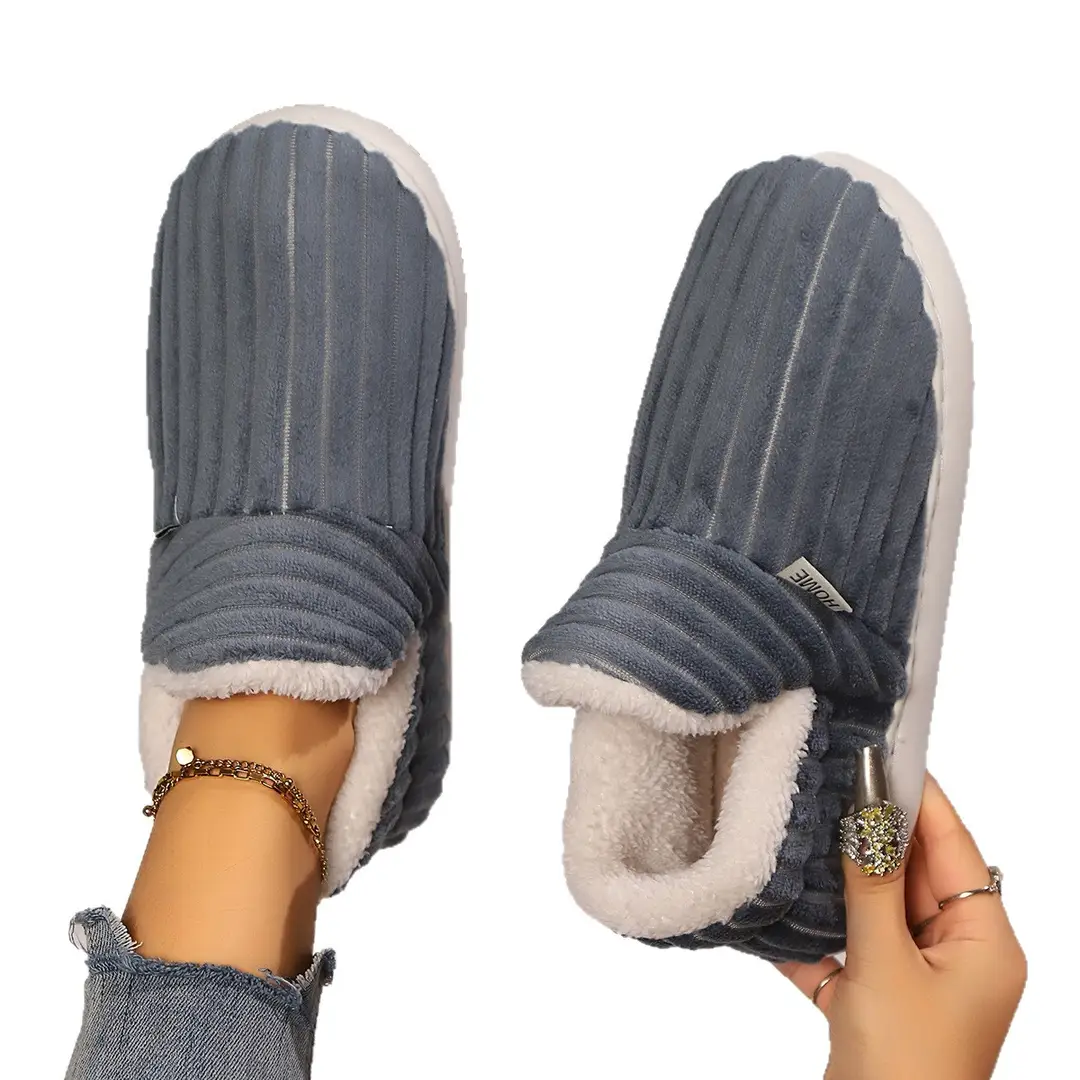 Cotton Slippers for Women in Winter 2025 New Style with Heel and Warm Home Cotton Shoes for Indoor Household Furry Cotton Shoes for Men in Autumn and Winter - Image 8