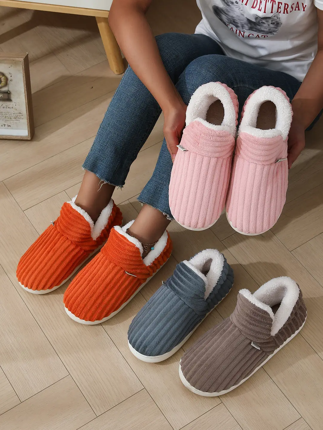 Cotton Slippers for Women in Winter 2025 New Style with Heel and Warm Home Cotton Shoes for Indoor Household Furry Cotton Shoes for Men in Autumn and Winter — feature 1