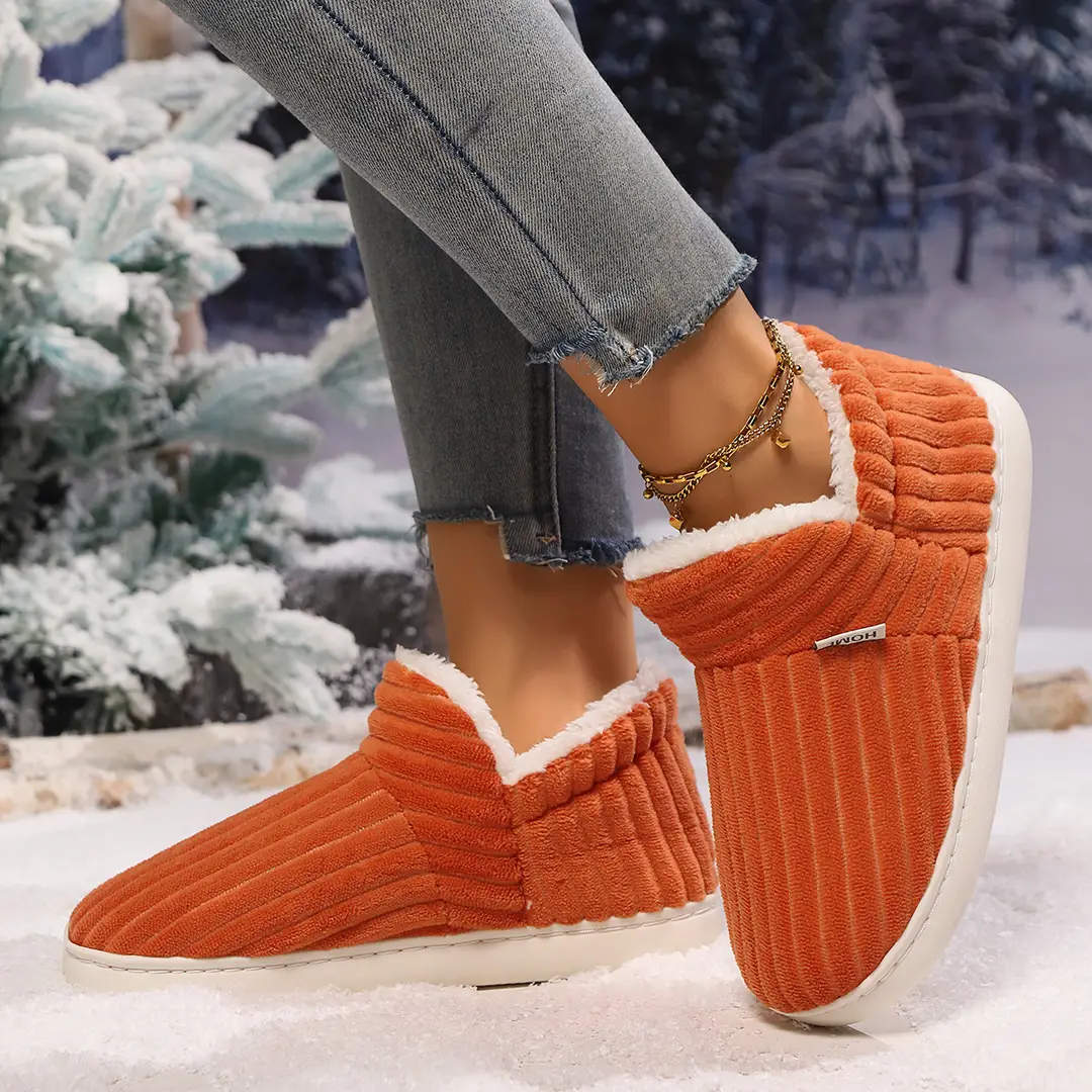 Cotton Slippers for Women in Winter 2025 New Style with Heel and Warm Home Cotton Shoes for Indoor Household Furry Cotton Shoes for Men in Autumn and Winter - Image 2