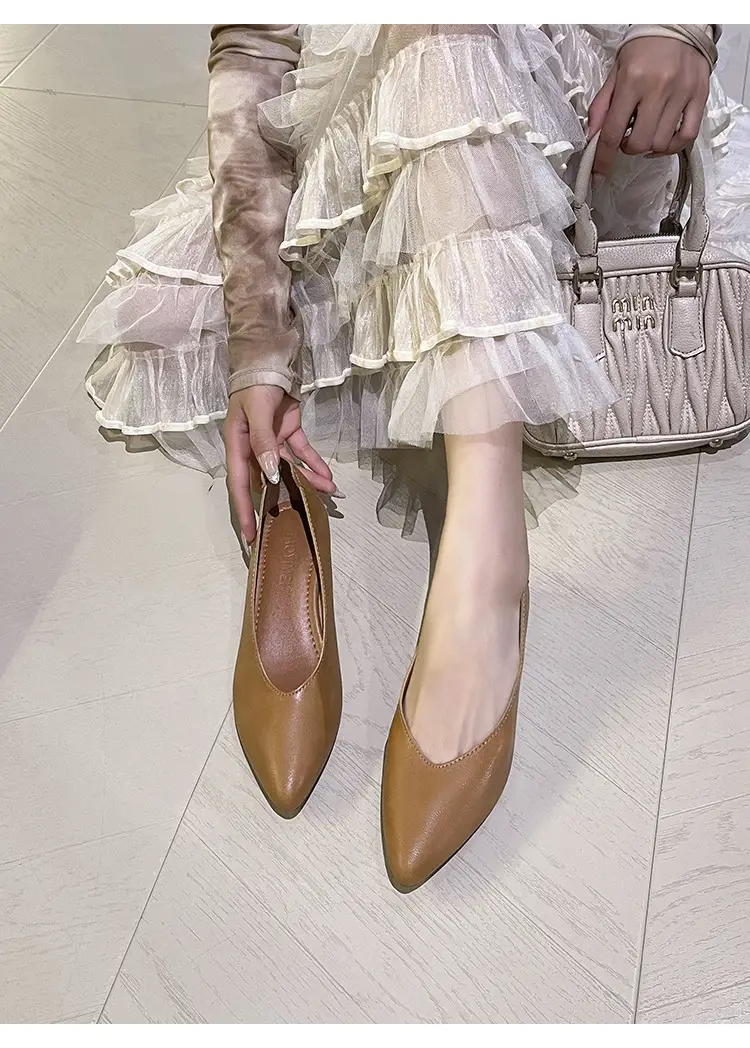 Soft Leather 3.5cm Thick Heel Mid-Heel Single Shoes for Women, New Style That Doesn'T Tire the Feet, Suitable for Professional Work, Granny Shoes, Popular Small Heel Women's Shoes — feature 28