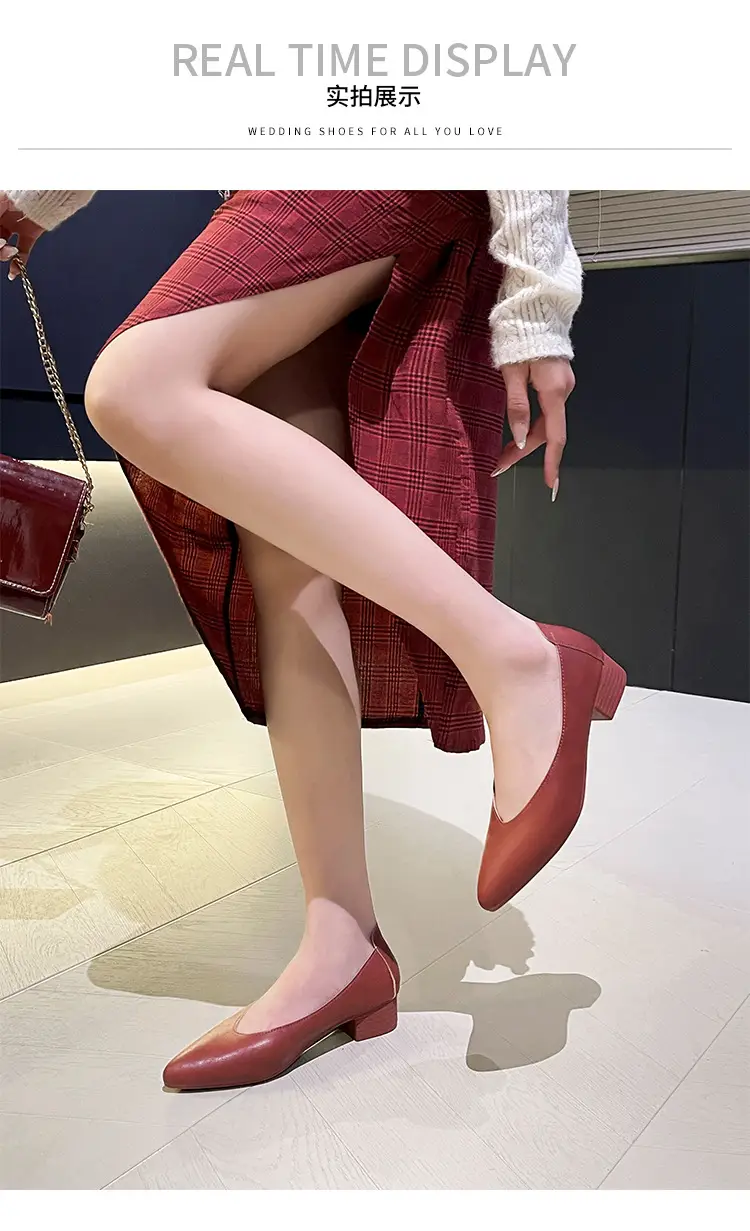 Soft Leather 3.5cm Thick Heel Mid-Heel Single Shoes for Women, New Style That Doesn'T Tire the Feet, Suitable for Professional Work, Granny Shoes, Popular Small Heel Women's Shoes — feature 32