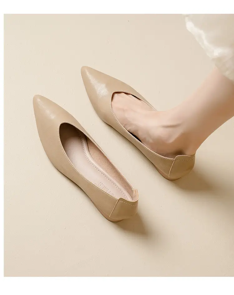 Soft Leather 3.5cm Thick Heel Mid-Heel Single Shoes for Women, New Style That Doesn'T Tire the Feet, Suitable for Professional Work, Granny Shoes, Popular Small Heel Women's Shoes - Image 12