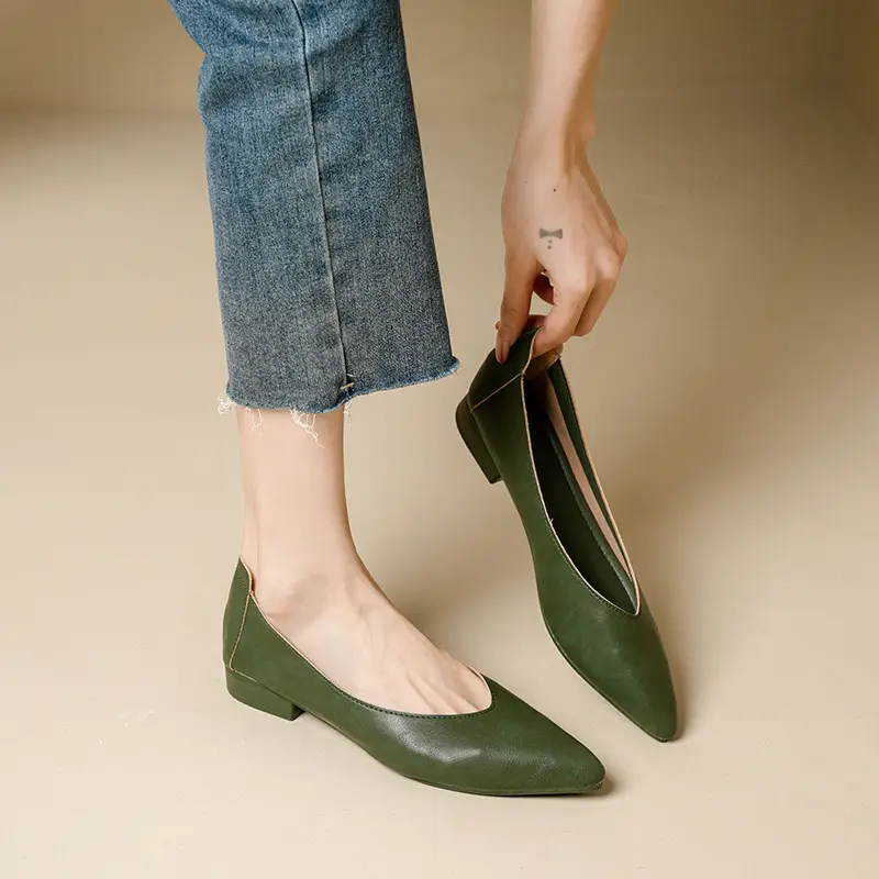 Soft Leather 3.5cm Thick Heel Mid-Heel Single Shoes for Women, New Style That Doesn'T Tire the Feet, Suitable for Professional Work, Granny Shoes, Popular Small Heel Women's Shoes - Image 14