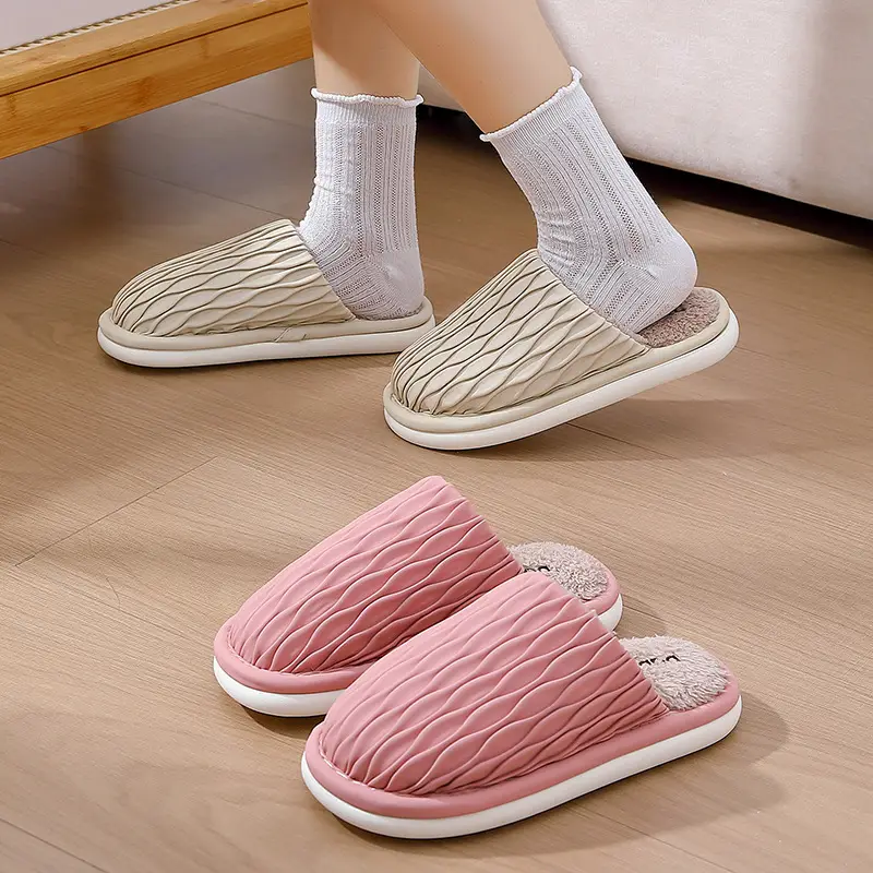 Winter Waterproof Cotton Slippers for Women Men