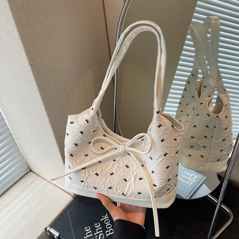 Pink Bow Shoulder Bag for Women Autumn Casual Shopping - Image 5