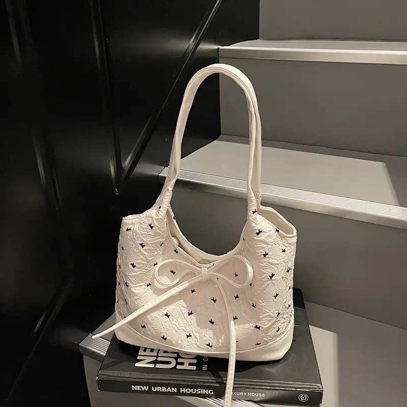Pink Bow Shoulder Bag for Women Autumn Casual Shopping — feature 17