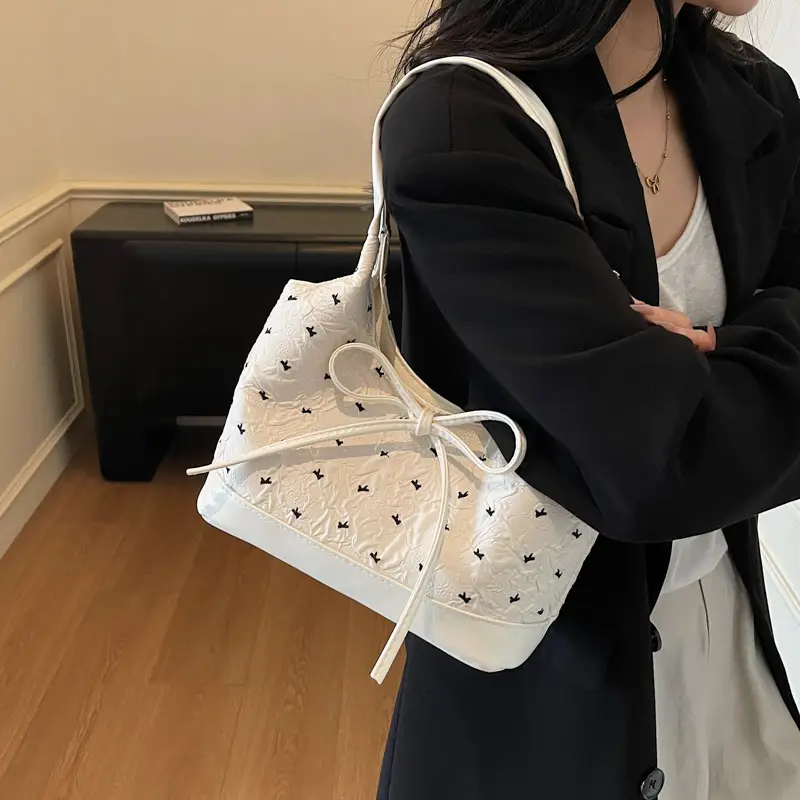 Pink Bow Shoulder Bag for Women Autumn Casual Shopping — feature 21