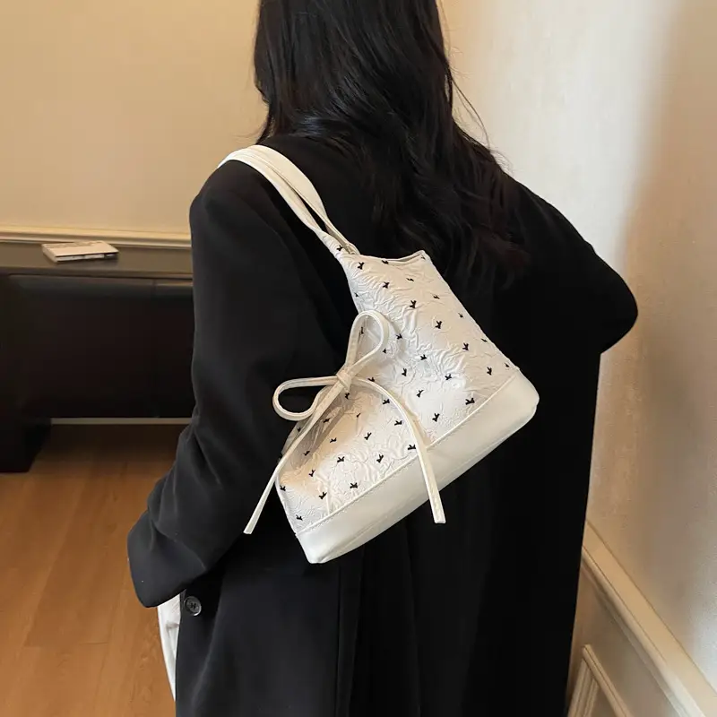 Pink Bow Shoulder Bag for Women Autumn Casual Shopping — feature 22