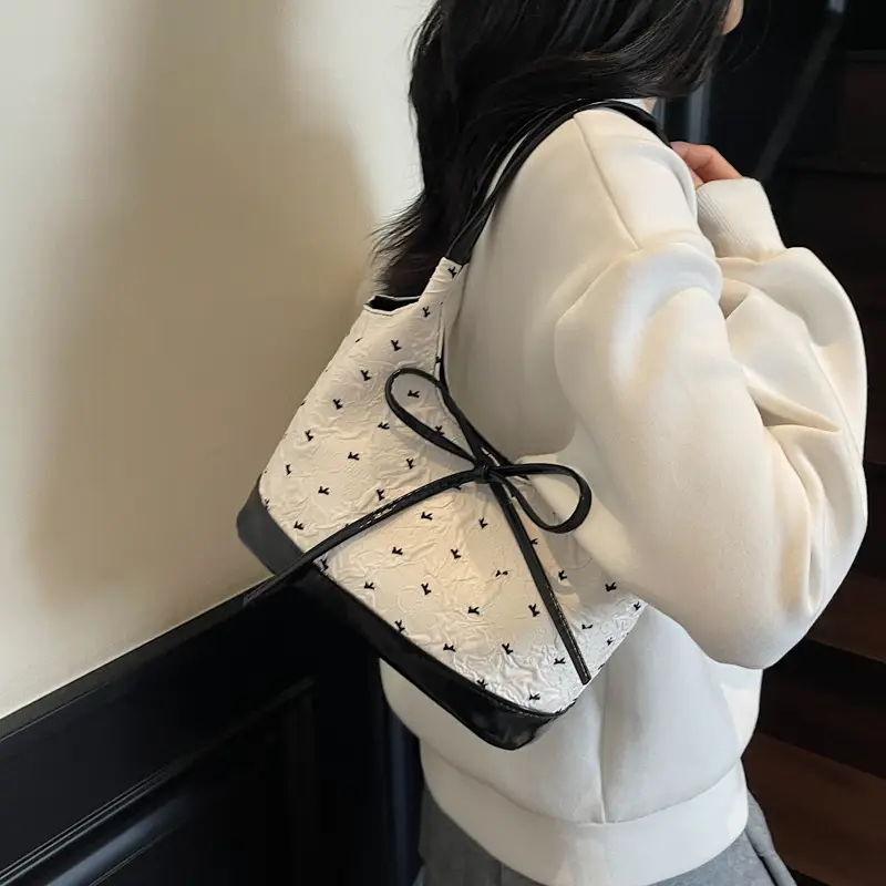 Pink Bow Shoulder Bag for Women Autumn Casual Shopping — feature 26
