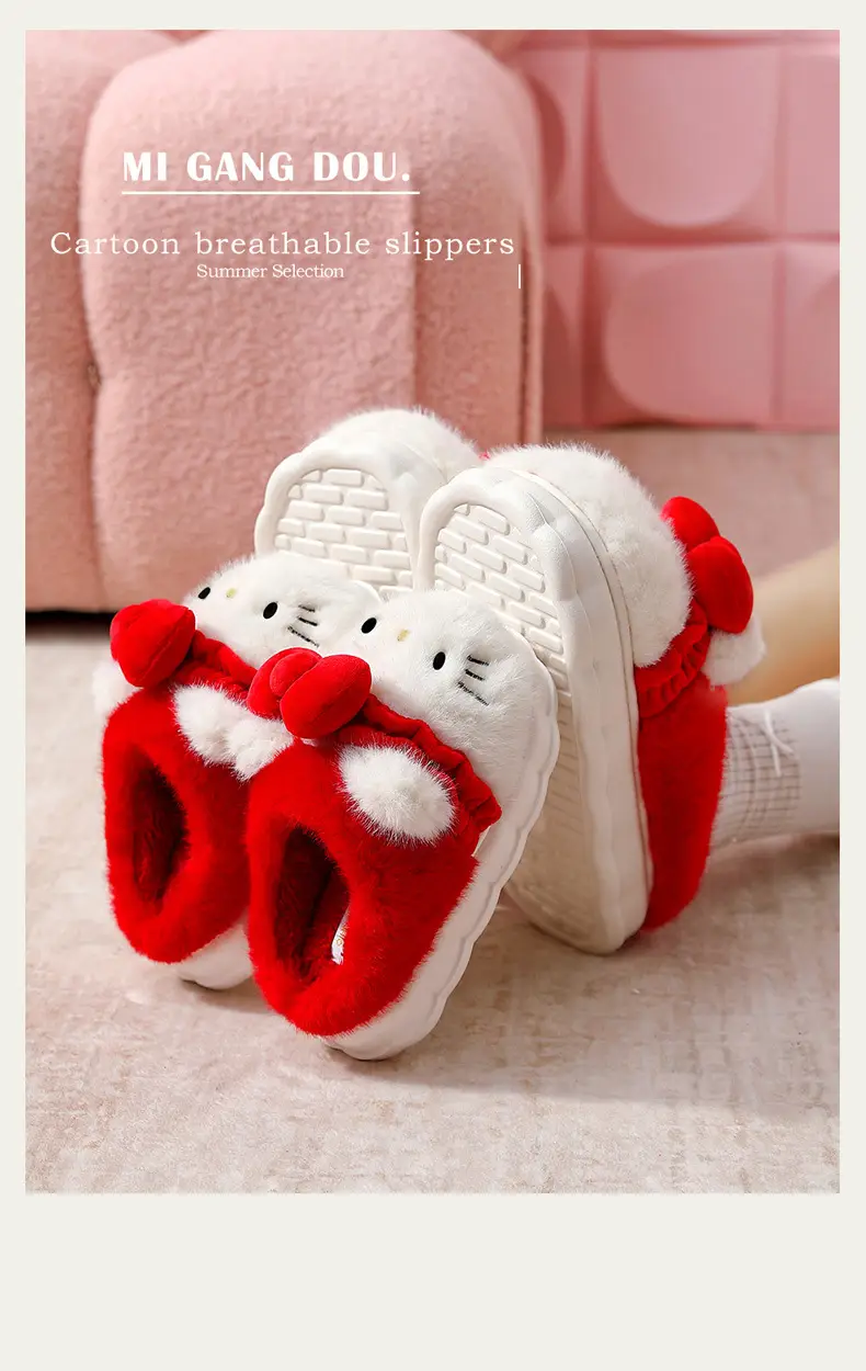 Sanrio Hello Kitty Wool Fleece Slippers for Women Winter — feature 11