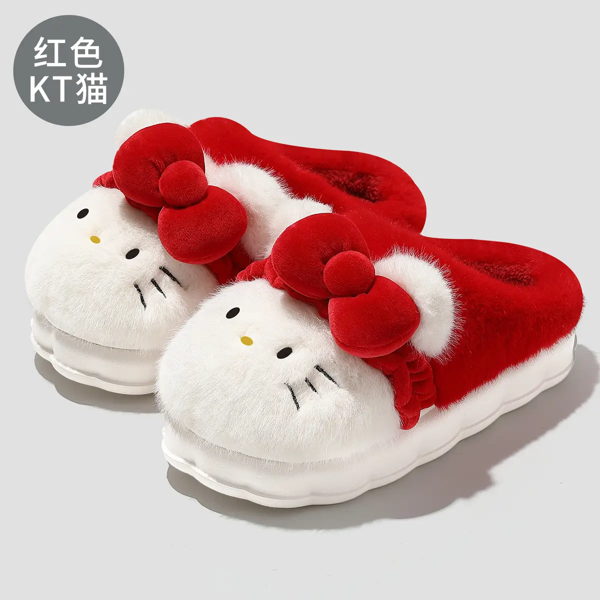 Sanrio Hello Kitty Wool Fleece Slippers for Women Winter - Image 2