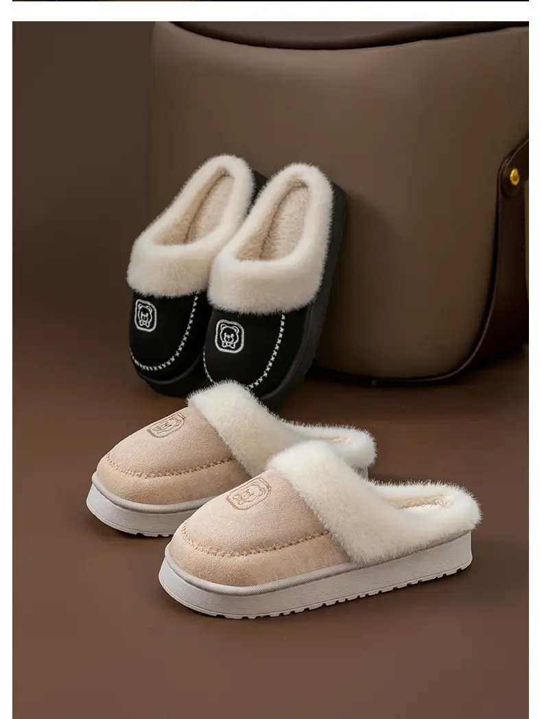 Women Winter Warm Soft Slipper Beige Non-Slip — feature 16