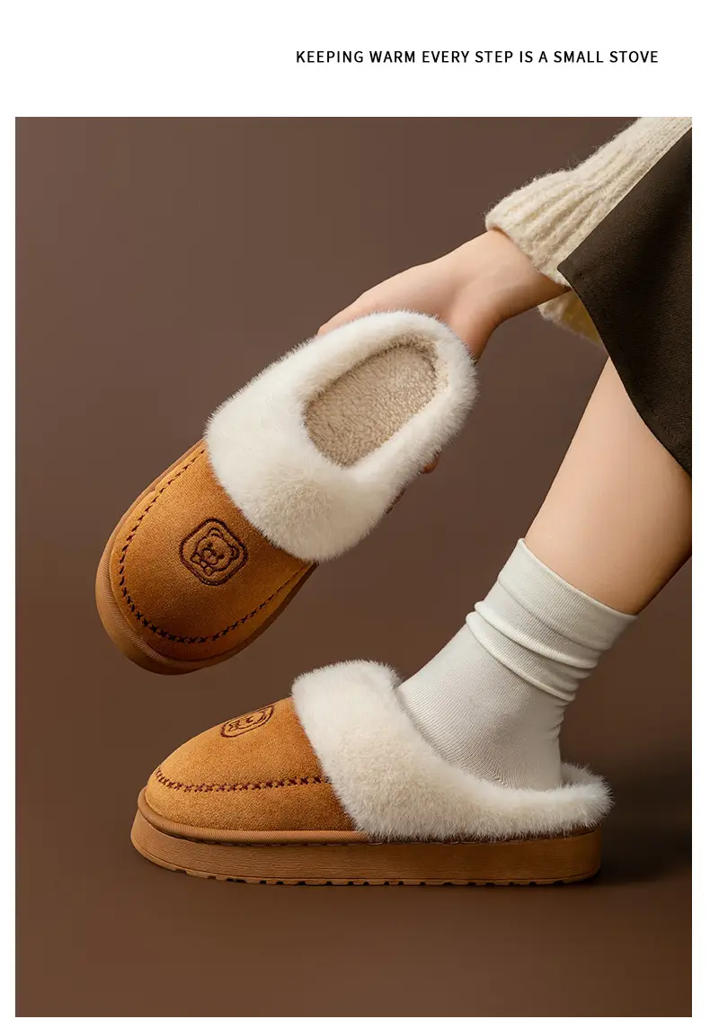 Women Winter Warm Soft Slipper Beige Non-Slip — feature 18