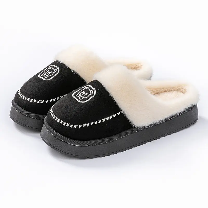 Women Winter Warm Soft Slipper Beige Non-Slip - Image 4