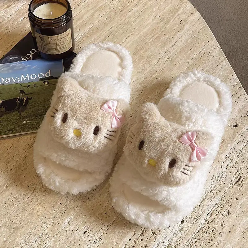 2025 Cute Cartoon Pink Slippers Women Warm Cotton - Image 2