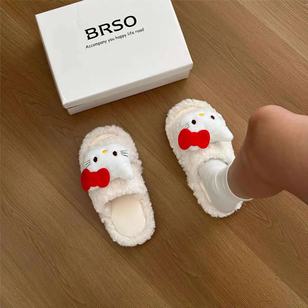 2025 Cute Cartoon Pink Slippers Women Warm Cotton - Image 4