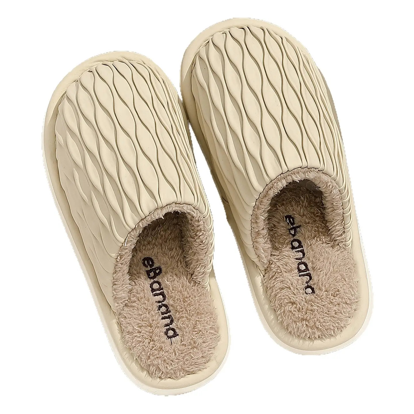 Pink Plush Winter Cotton Slippers for Women