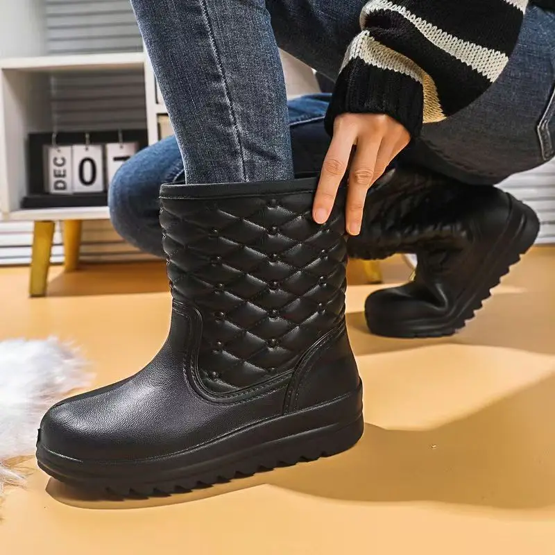 Carefully Selected Women's Winter Fleece-Lined Snow Boots, Waterproof Snow and Rain Boots, Women's Eva Warm Boots, Lightweight Non-Slip Women's Boots - Image 8