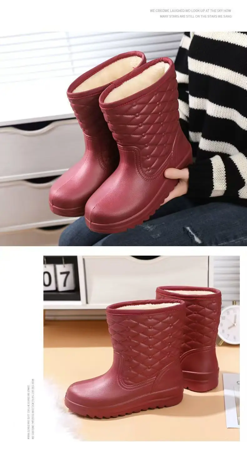Carefully Selected Women's Winter Fleece-Lined Snow Boots, Waterproof Snow and Rain Boots, Women's Eva Warm Boots, Lightweight Non-Slip Women's Boots — feature 16
