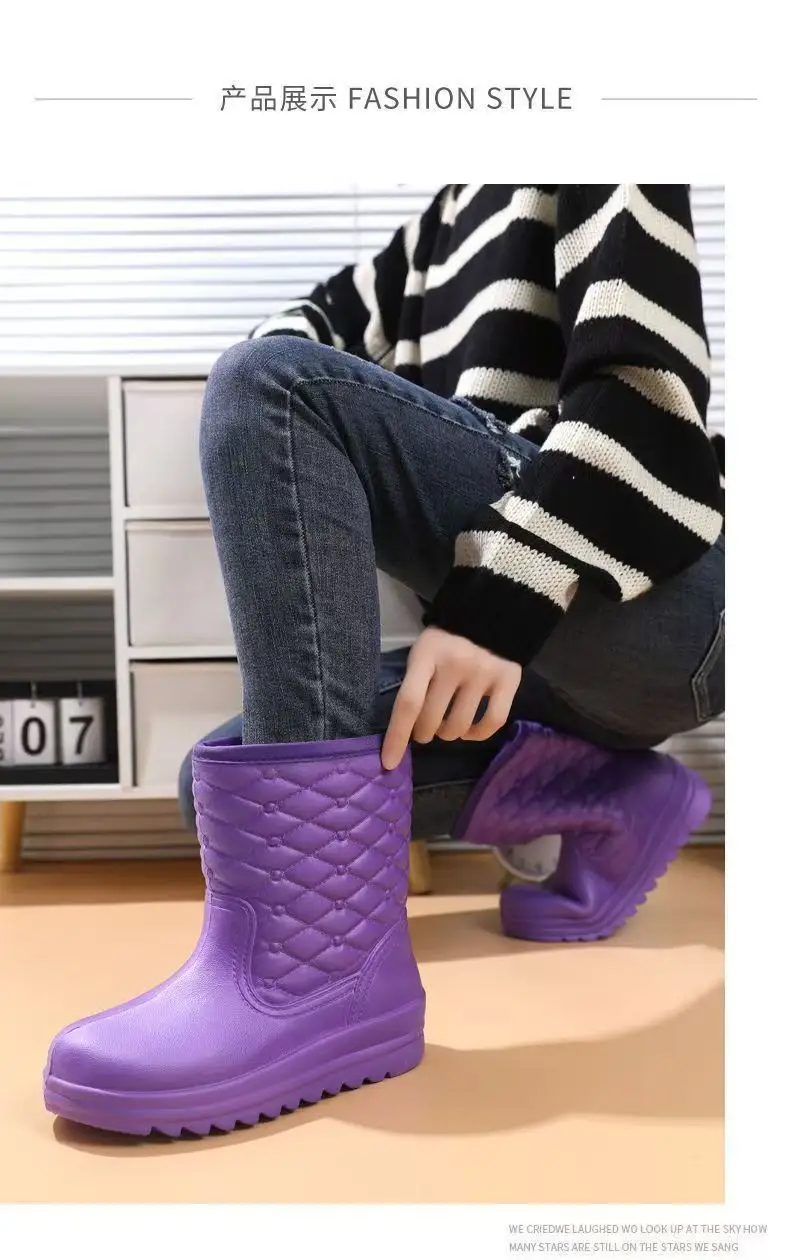 Carefully Selected Women's Winter Fleece-Lined Snow Boots, Waterproof Snow and Rain Boots, Women's Eva Warm Boots, Lightweight Non-Slip Women's Boots — feature 23