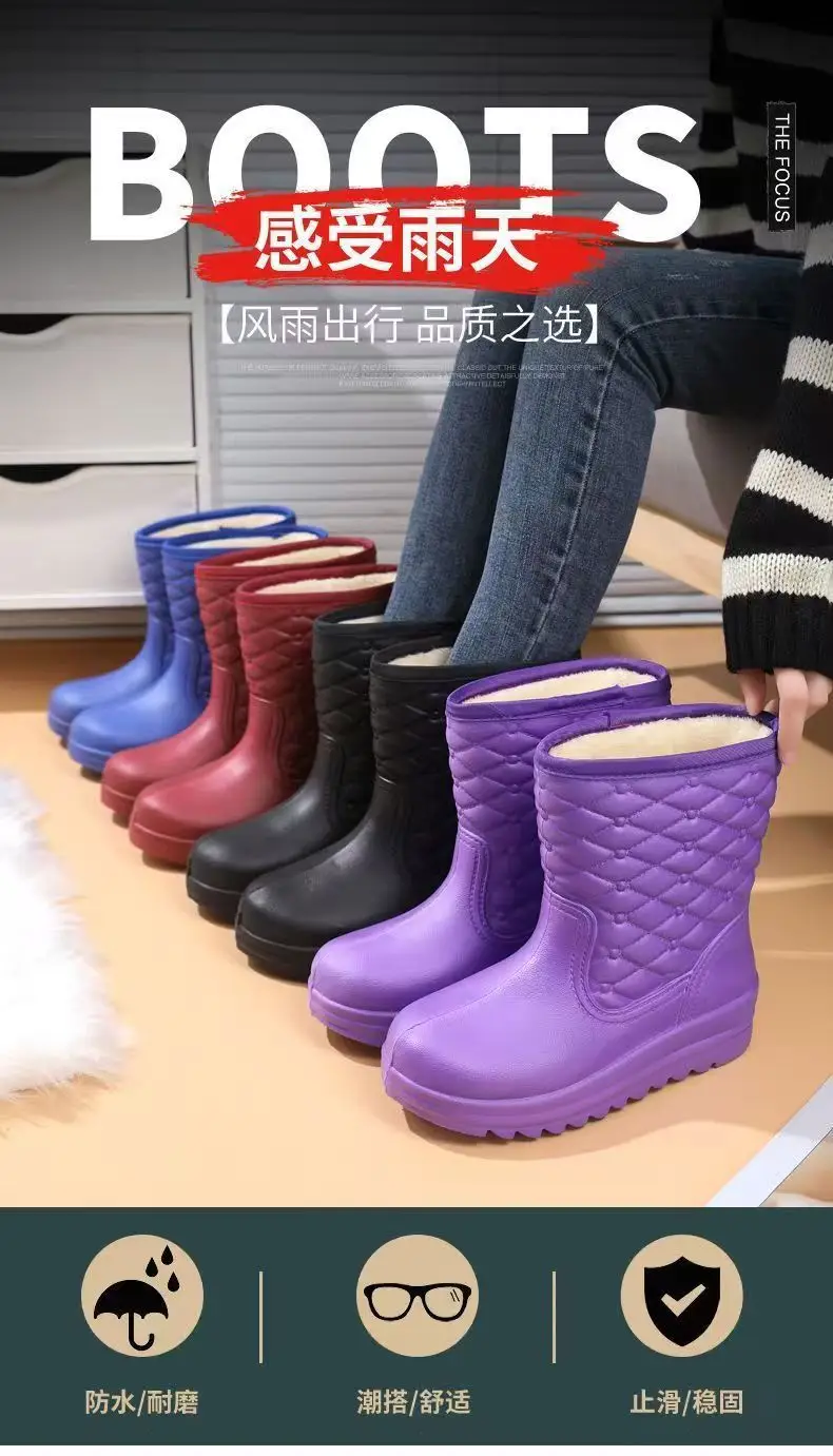 Carefully Selected Women's Winter Fleece-Lined Snow Boots, Waterproof Snow and Rain Boots, Women's Eva Warm Boots, Lightweight Non-Slip Women's Boots — feature 4
