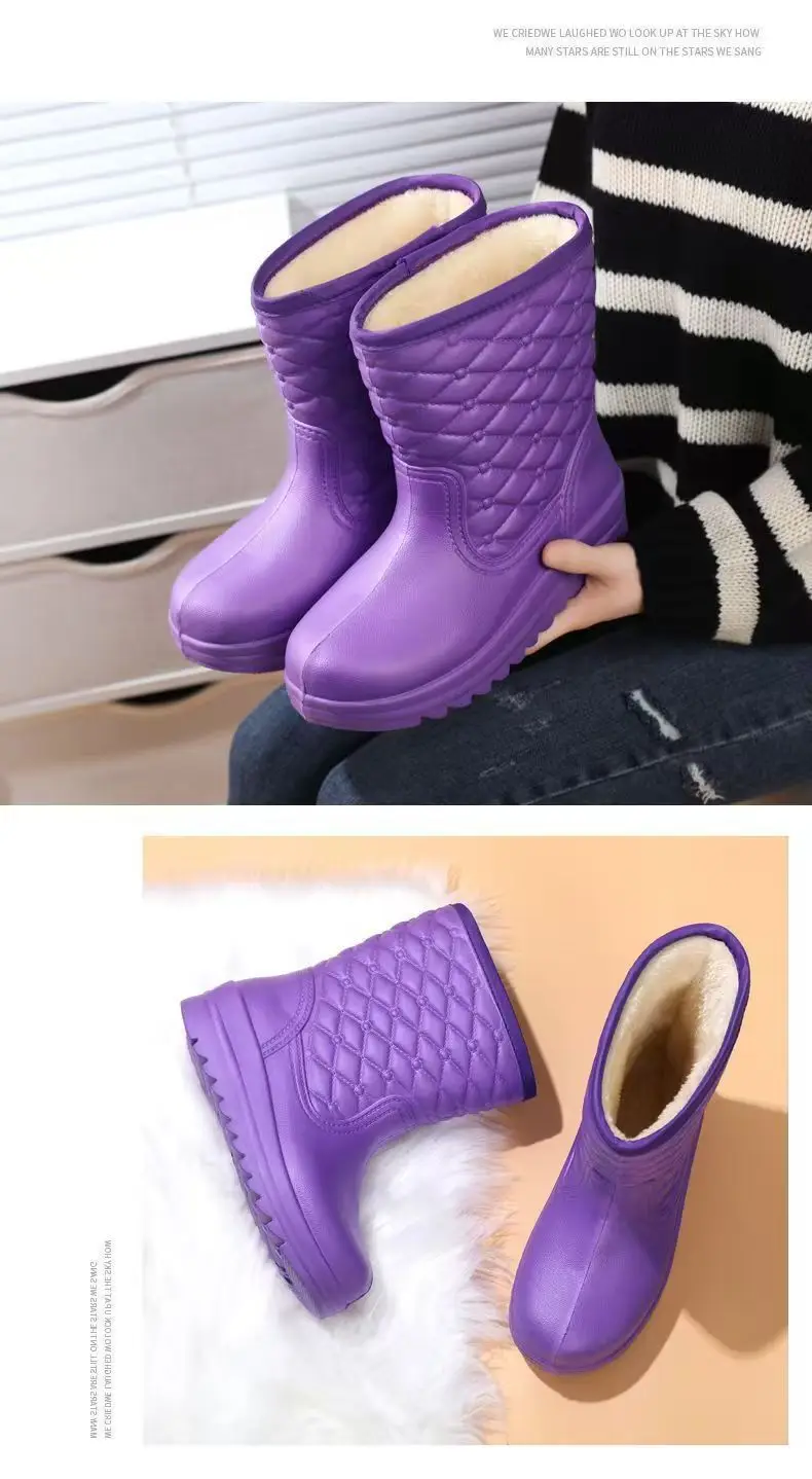 Carefully Selected Women's Winter Fleece-Lined Snow Boots, Waterproof Snow and Rain Boots, Women's Eva Warm Boots, Lightweight Non-Slip Women's Boots — feature 7