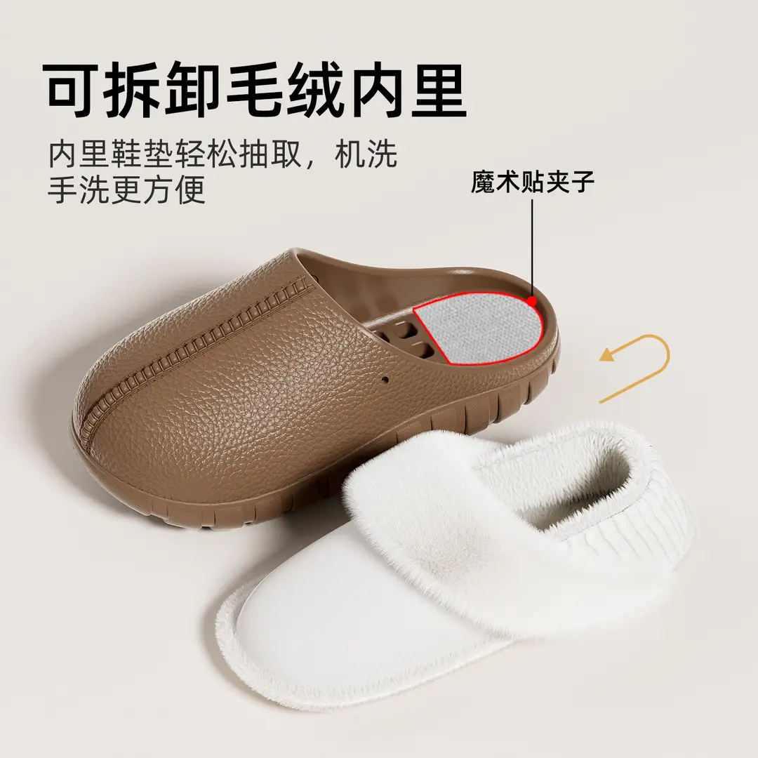 Winter Warm Cotton Slippers with Heel Cover 2025 New Model for Men and Women, Indoor Thickened and Fleece-Lined Non-Slip Furry Slippers - Image 10