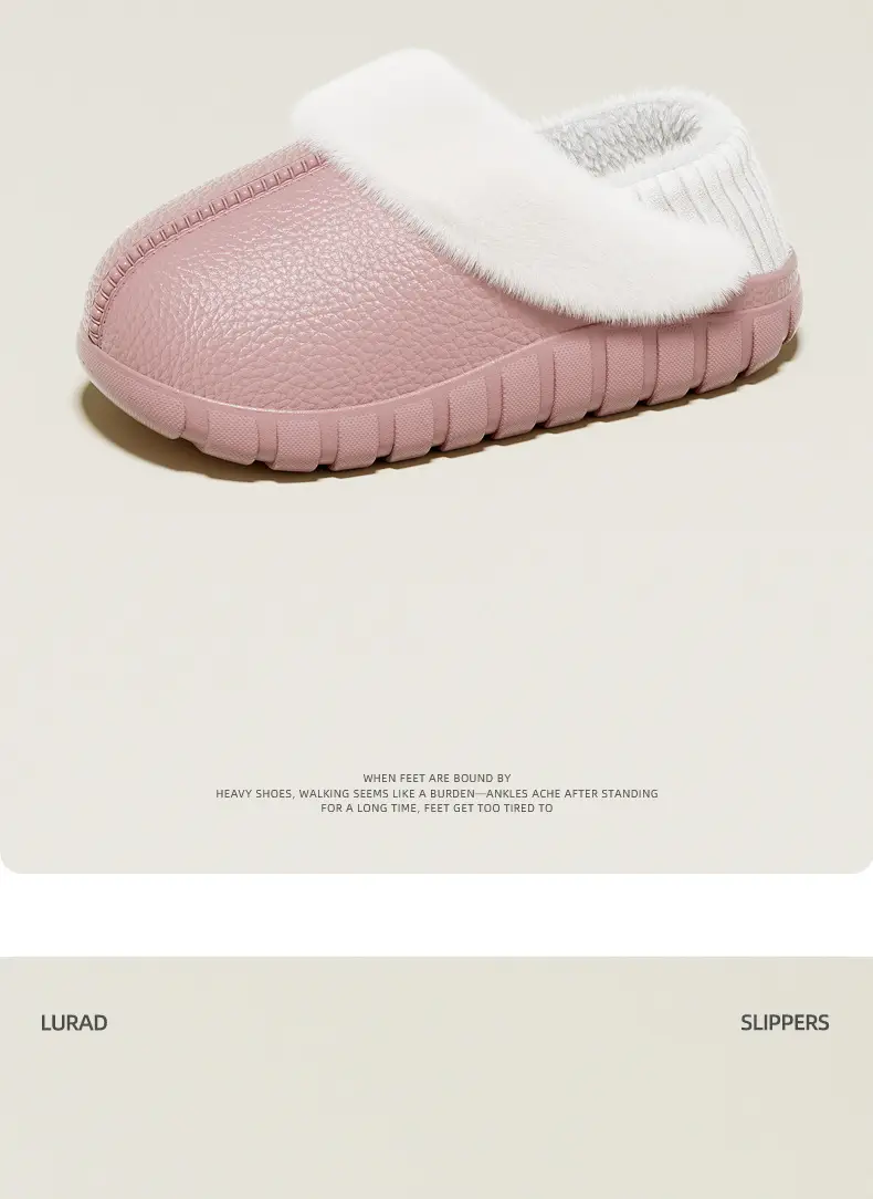 Winter Warm Cotton Slippers with Heel Cover 2025 New Model for Men and Women, Indoor Thickened and Fleece-Lined Non-Slip Furry Slippers — feature 11