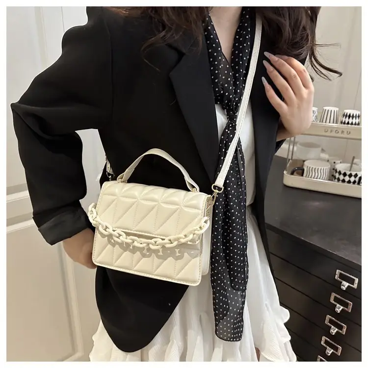 Pink Quilted Chain Crossbody Bag for Women — feature 10