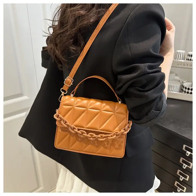 Pink Quilted Chain Crossbody Bag for Women — feature 11